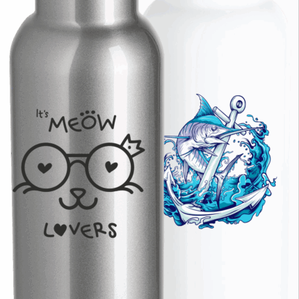 Edelstahl-Trinkflasche mit Bambusdeckel inkl. Druck