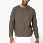 Umweltfreundlicher Herrenpullover aus Grobstrick in Olivgrün