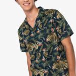 Umweltfreundliches Herrenhemd mit Hawaii-Motiven in tropischem Design